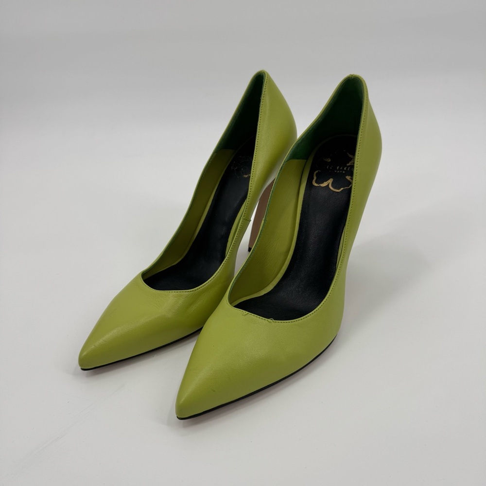 Ted Baker Pink Teyma Leather Court Pump‎ Womens Green Heels Size 9.5